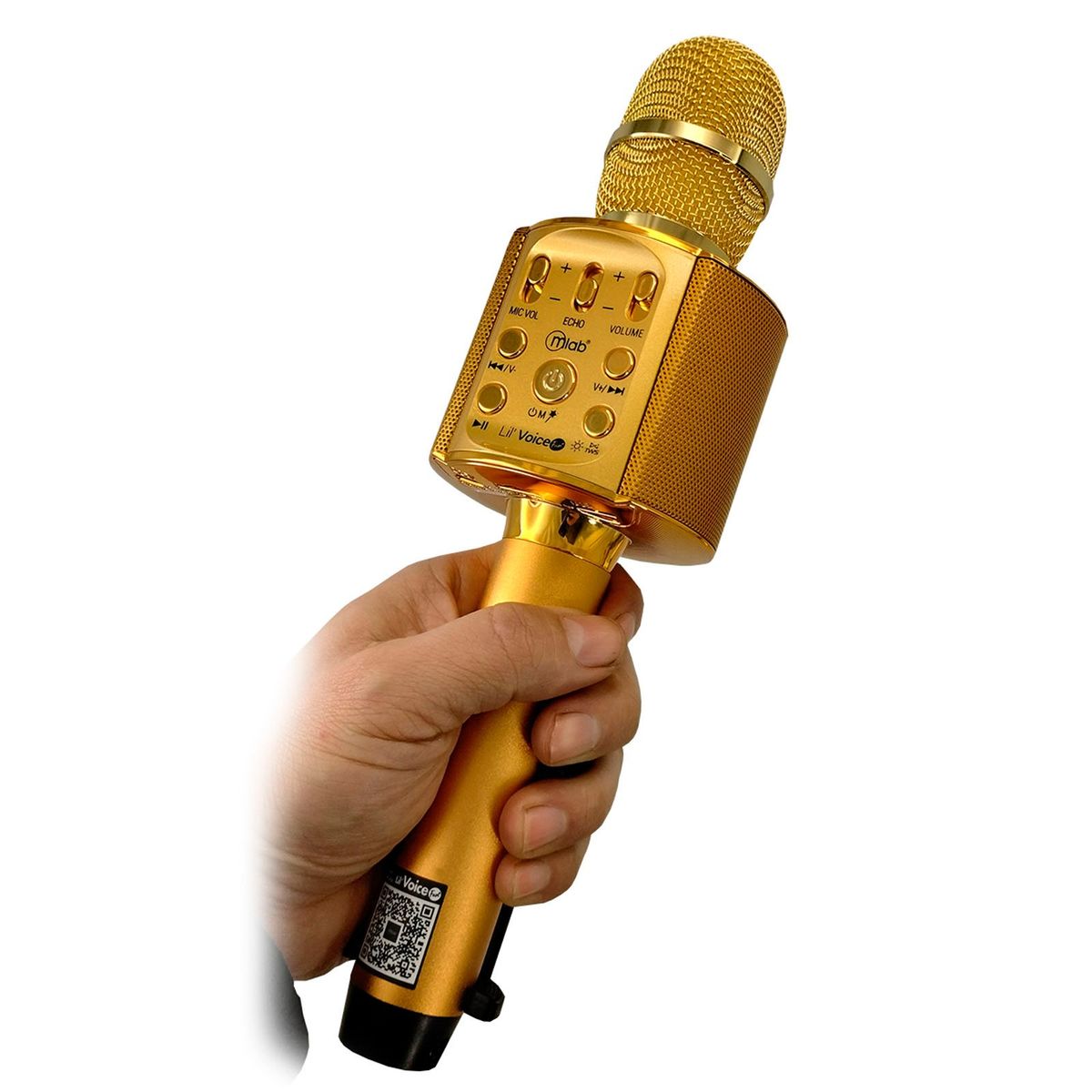 MICROLAB - Microfono Inalambrico Karaoke Bluetoth Parlante Mlab Dorado