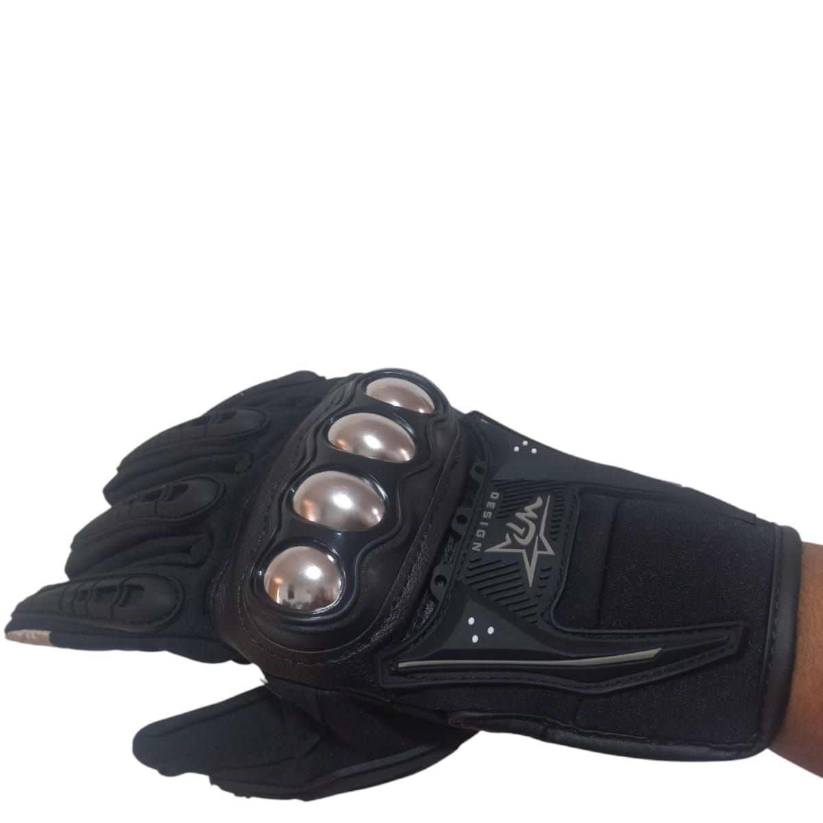 GENERICO - Guantes negro con protección de nudillos Para Moto talla l
