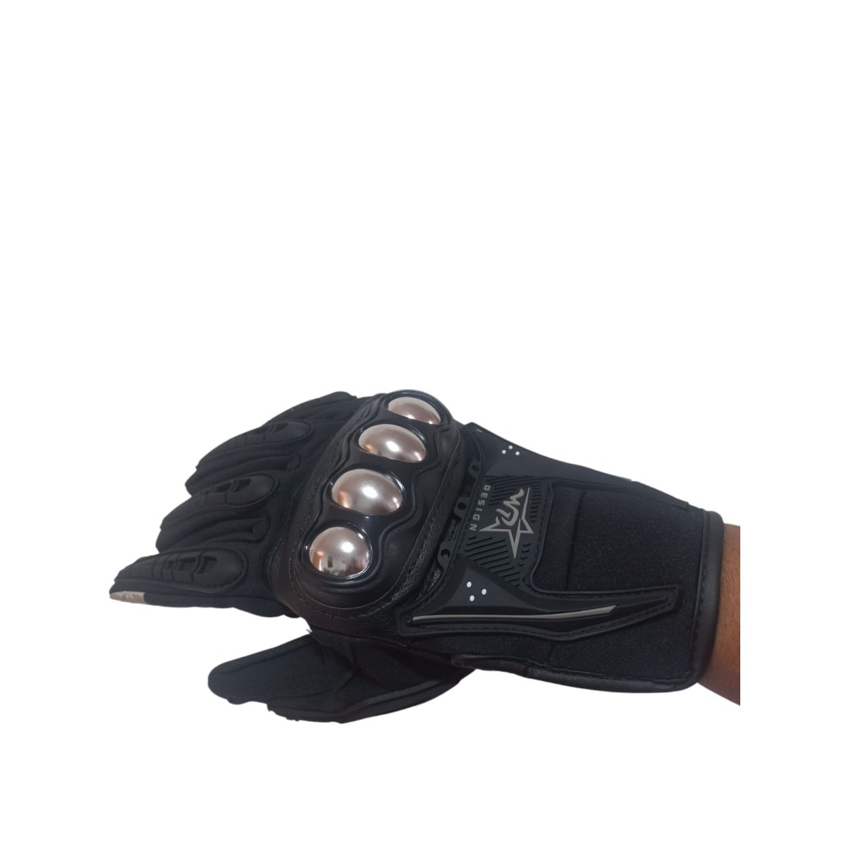 GENERICO - Guantes negro con protección de nudillos Para Moto talla l