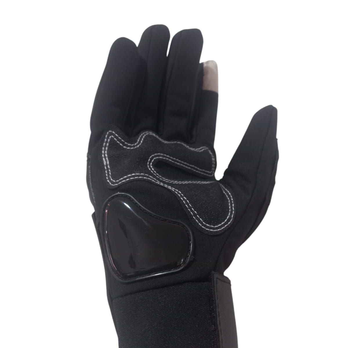 GENERICO - Guantes negro con protección de nudillos Para Moto talla l
