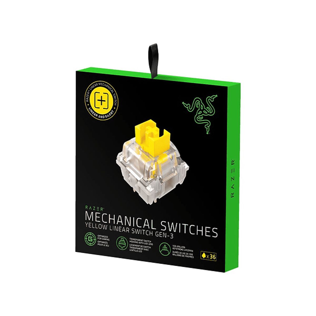 RAZER - Kit de 36 Switches Mecánicos Para Teclado Razer, Color Amarillo, 3ra Generación