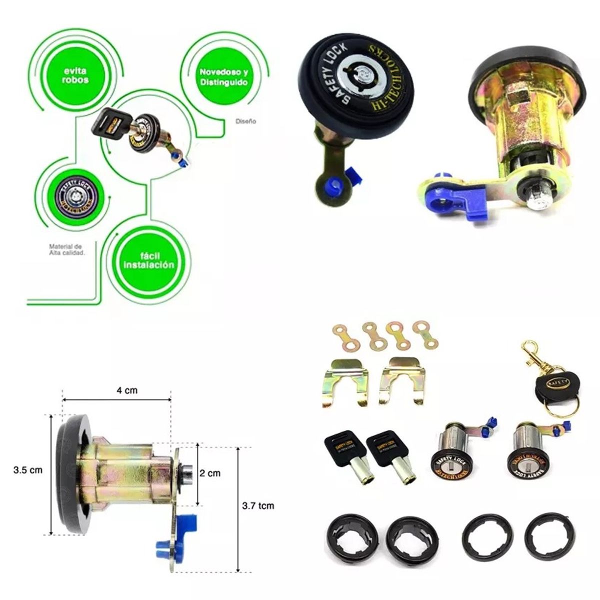 GENERICO - Chapa De Seguridad Auto 2 Puertas Universal