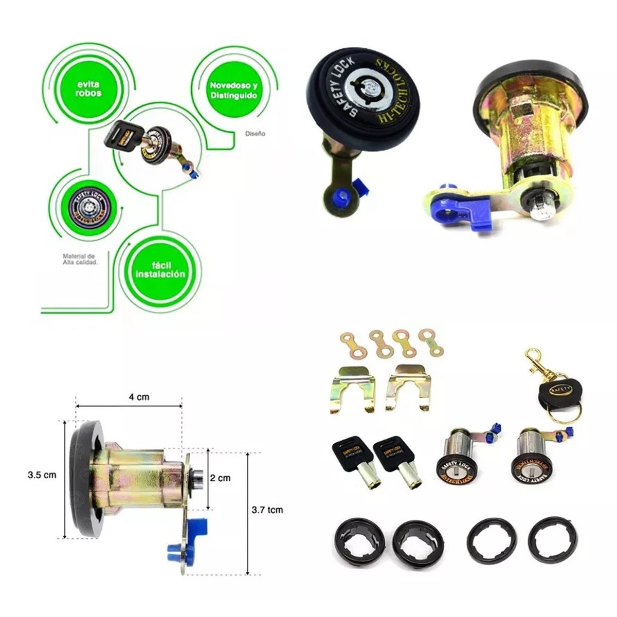 GENERICO - Chapa De Seguridad Auto 2 Puertas Universal