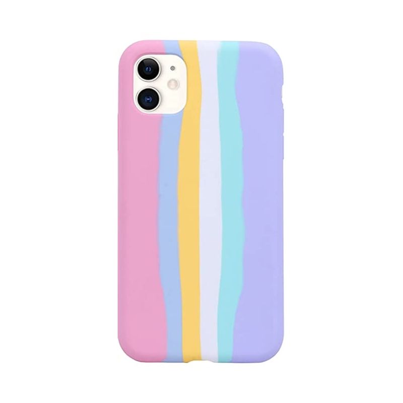GENERICO - Carcasas Colores Silicona Para iPhone X XS Arcoiris Pastel