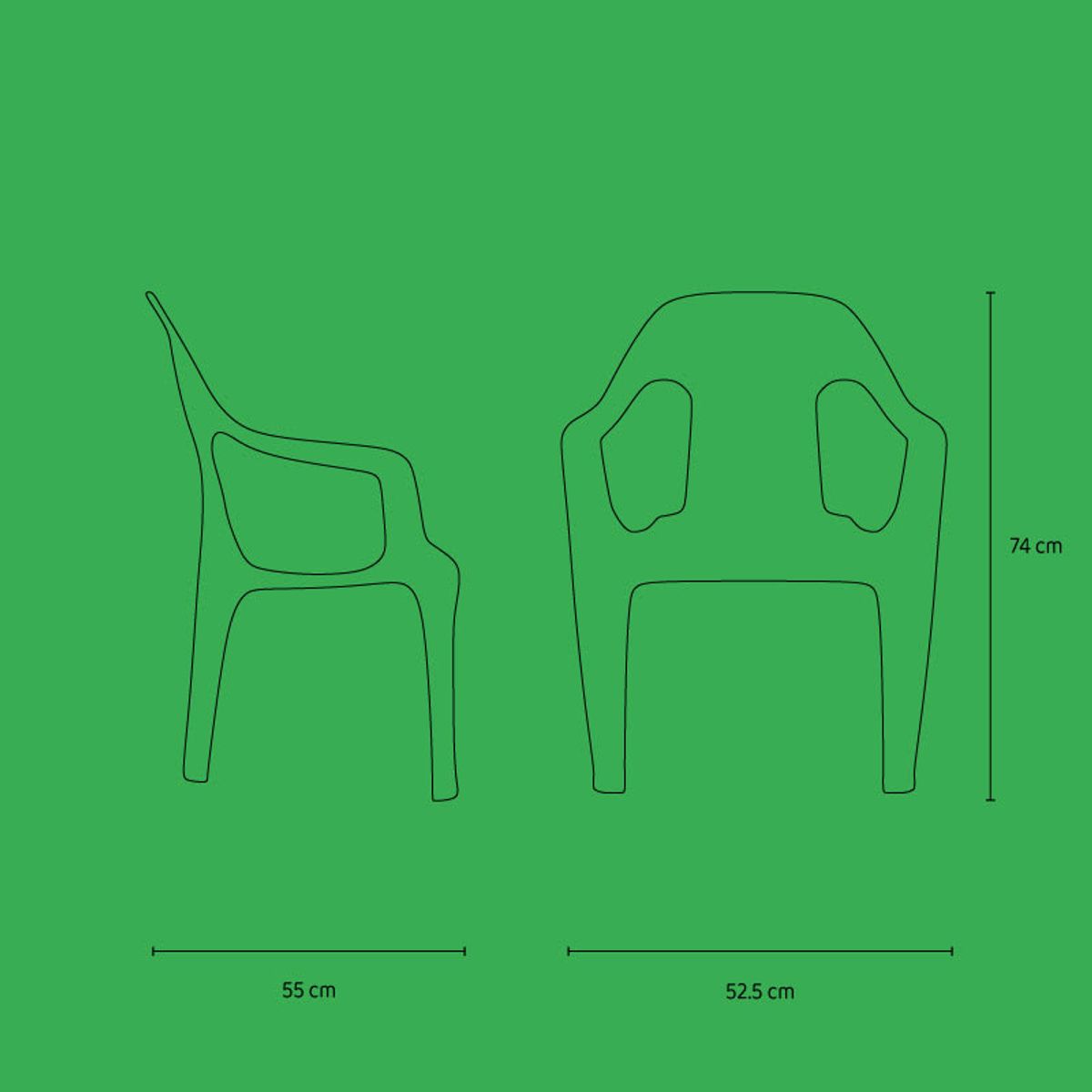 FOLD - Pack 4 Sillas Modelo Milan Blancas