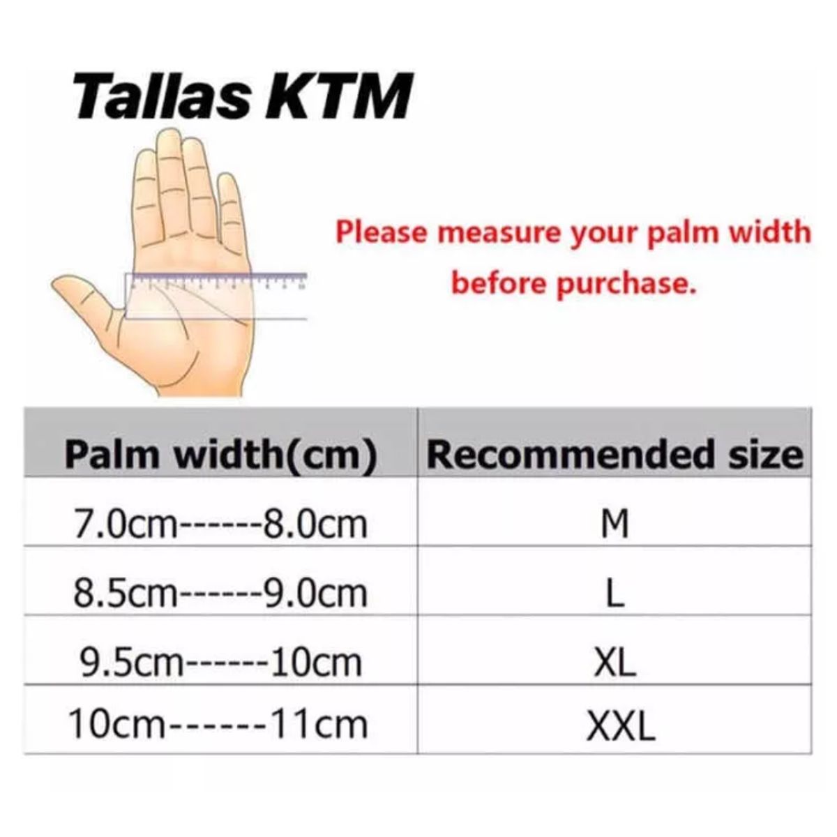 KTM - Guantes Ktm Moto Motocross Enduro Bici Trail Con Protector TALLA l