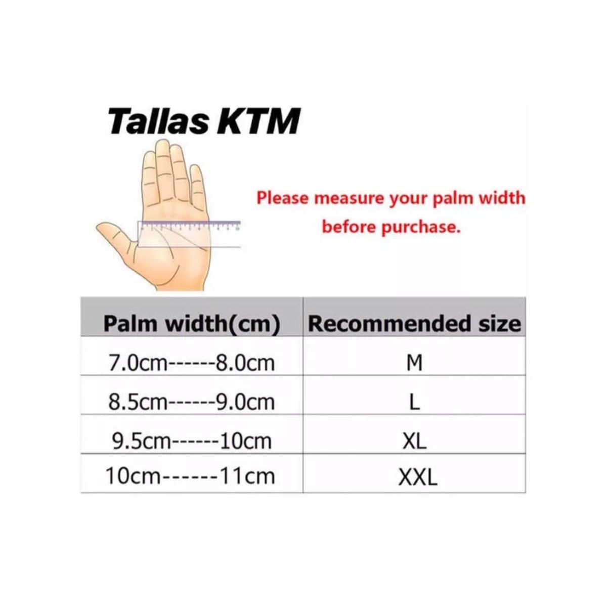 KTM - Guantes Ktm Moto Motocross Enduro Bici Trail Con Protector TALLA l