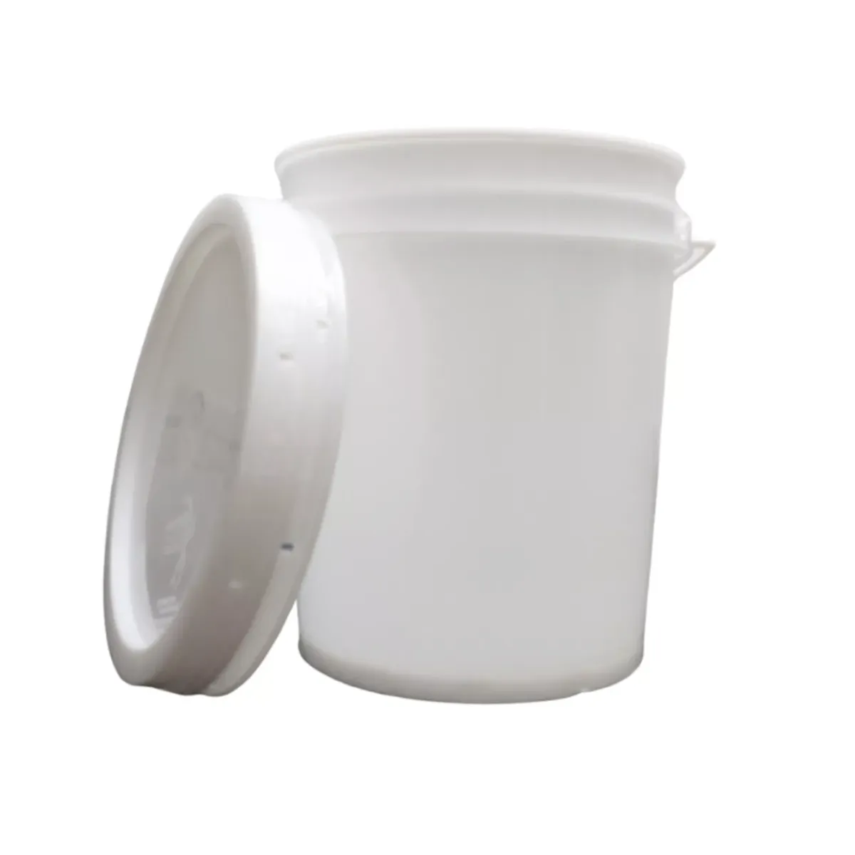 MARIO HADDAD - Balde Blanco Liso 20 Litros Con Tapa, Con Mango, Sin Olor