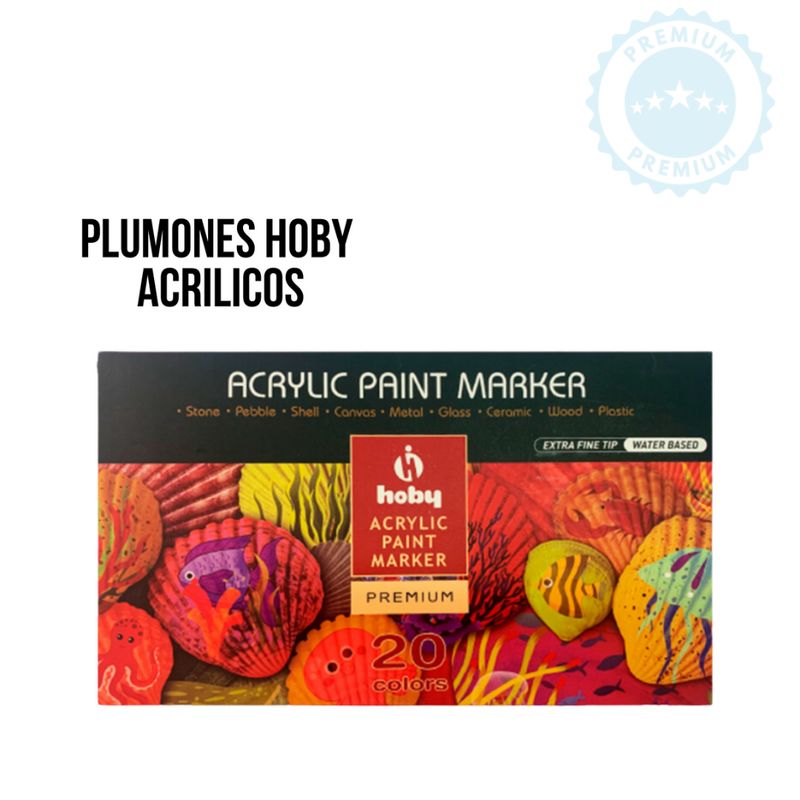 GENERICO - 20 PLUMONES HOBY ACRILICOS  K154