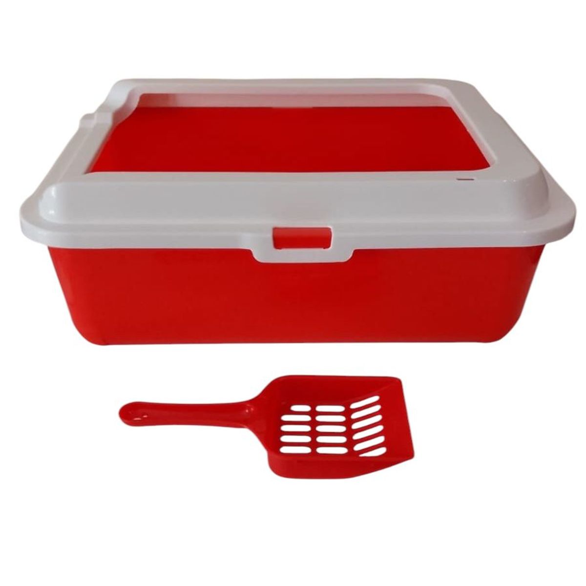 GENERICO - Arenero Bandeja Sanitaria Para Gatos Con Borde y Pala-Roja