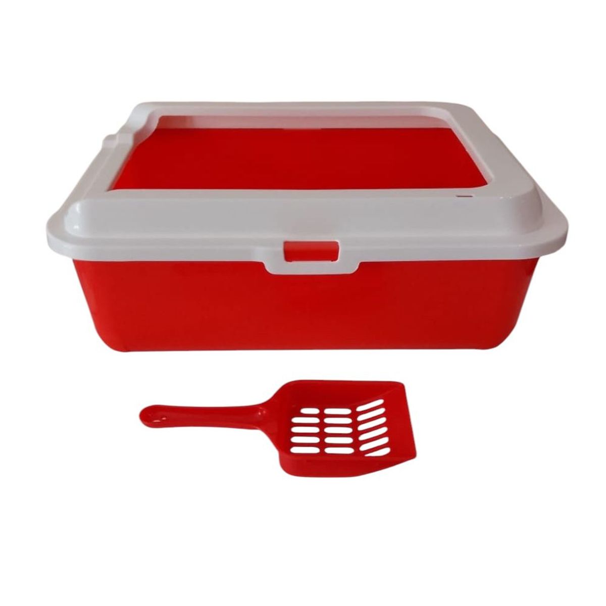 GENERICO - Arenero Bandeja Sanitaria Para Gatos Con Borde y Pala-Roja