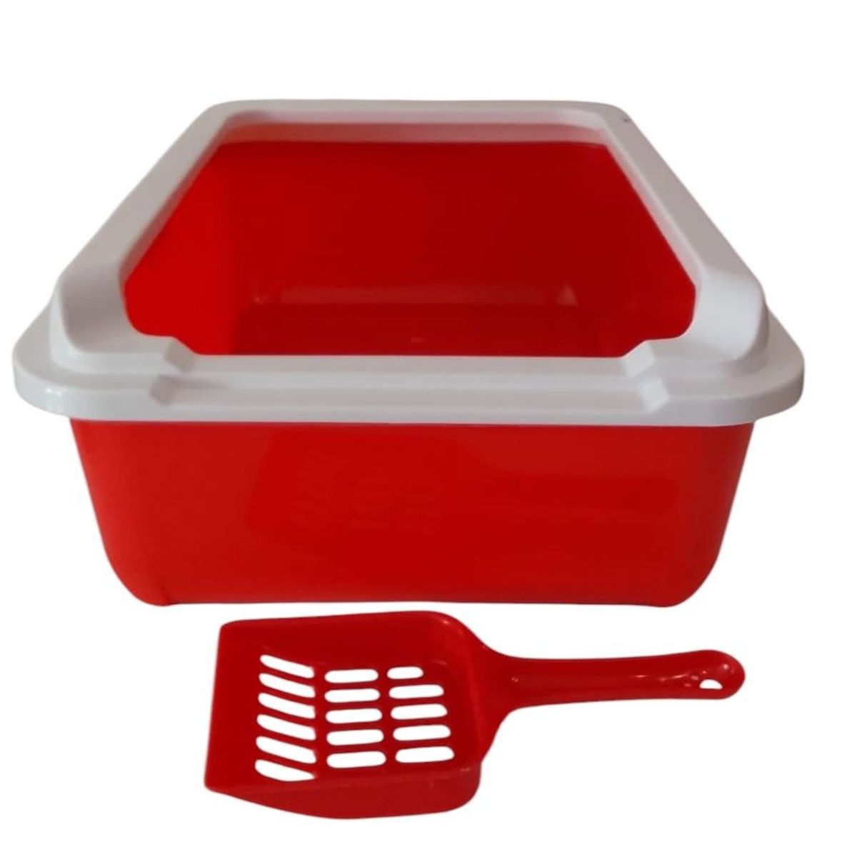 GENERICO - Arenero Bandeja Sanitaria Para Gatos Con Borde y Pala-Roja