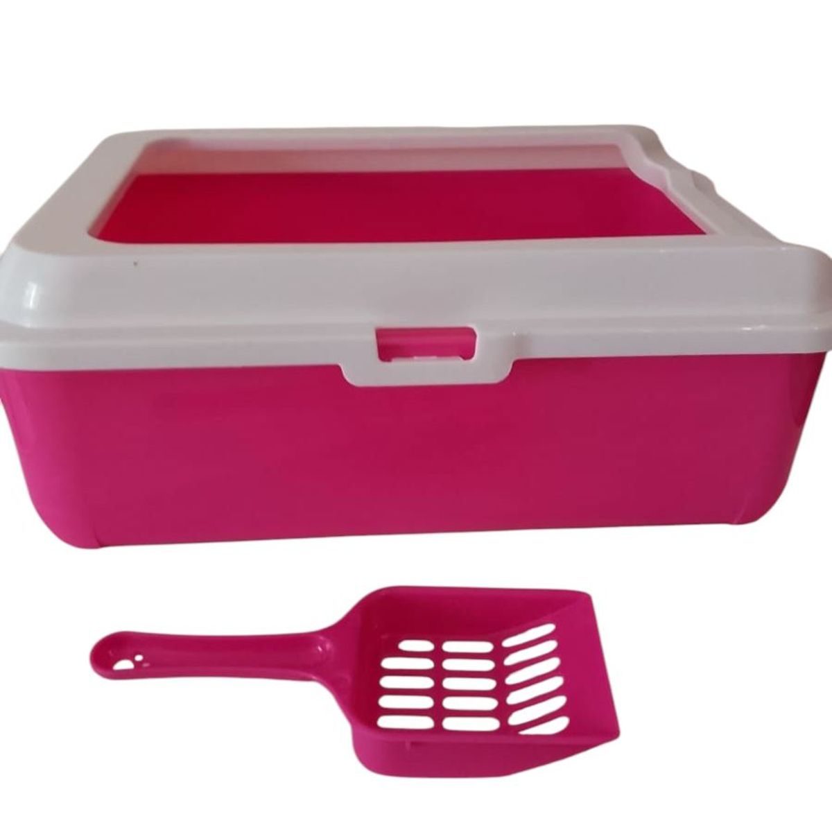 GENERICO - Arenero Bandeja Sanitaria Para Gatos Con Borde y Pala-Rosada