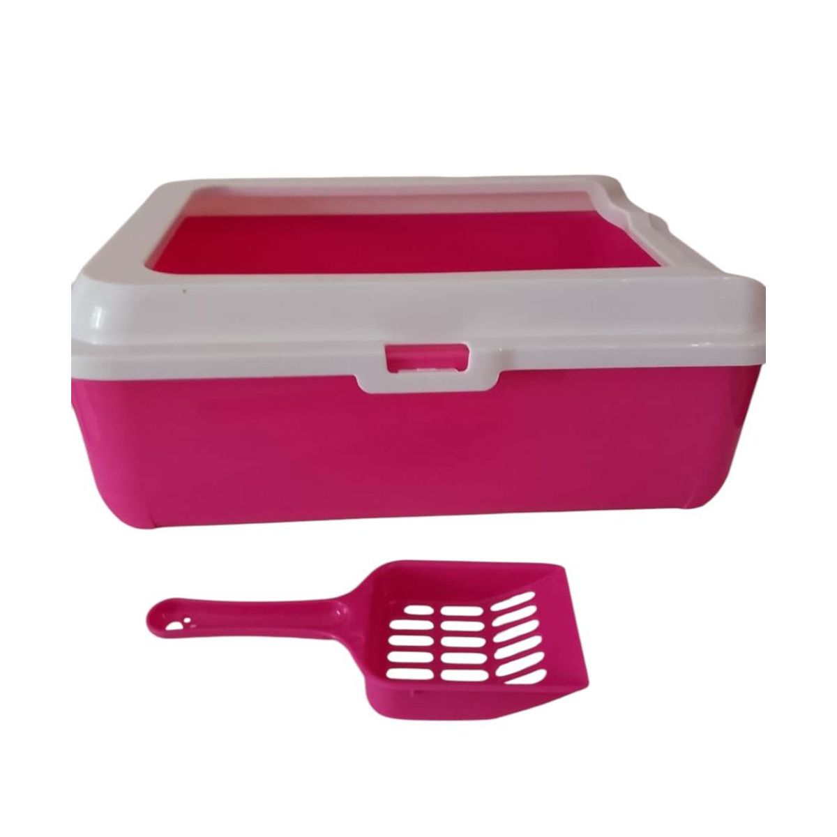 GENERICO - Arenero Bandeja Sanitaria Para Gatos Con Borde y Pala-Rosada