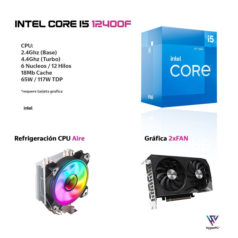 HYPERPC - PC GAMER Bandit INTEL CORE i5 12400 32gb DDR5 1Tb RTX 3060 WiFi Air