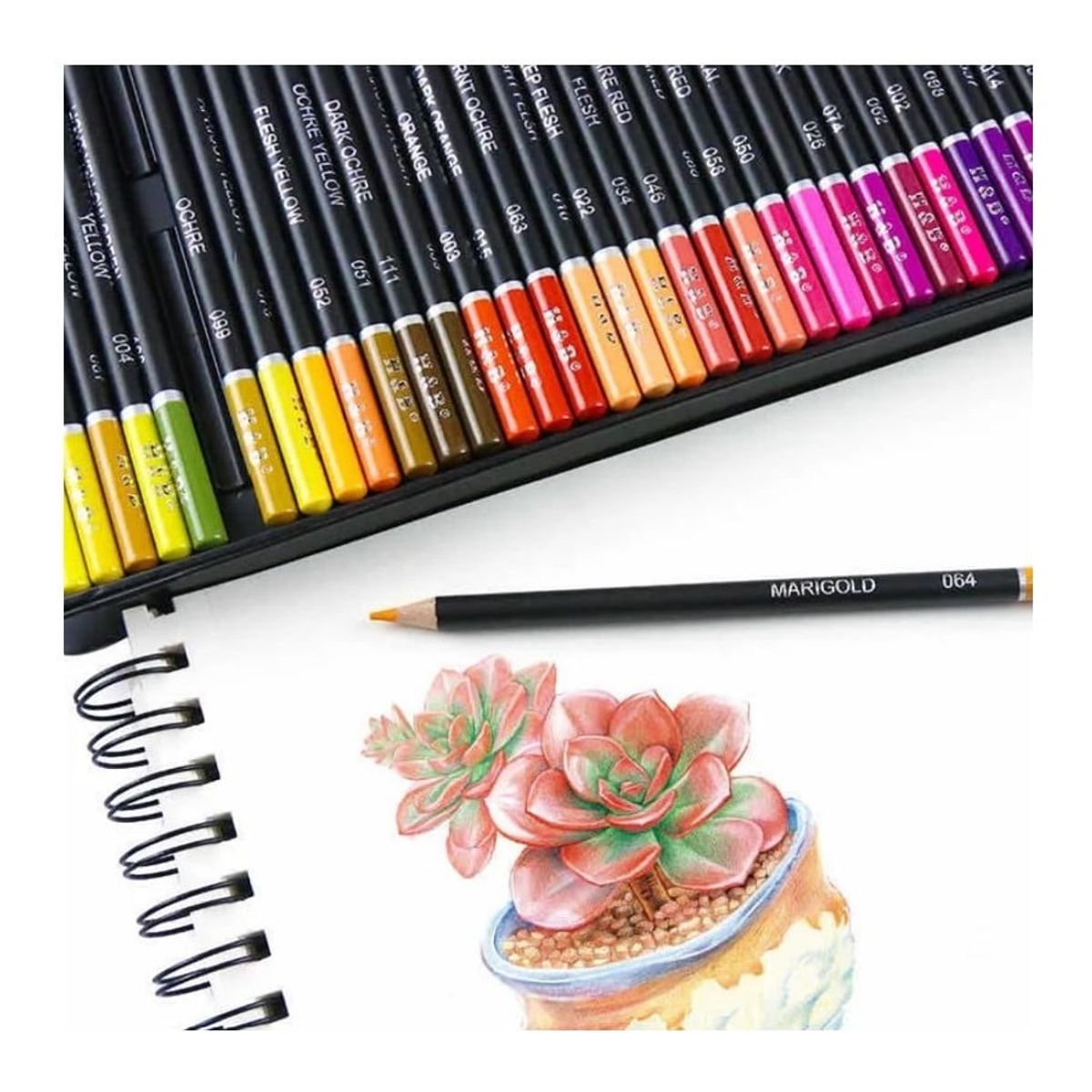 GENERICO - Set 72 Lápices de Colores Arte Dibujo Caja Metálica