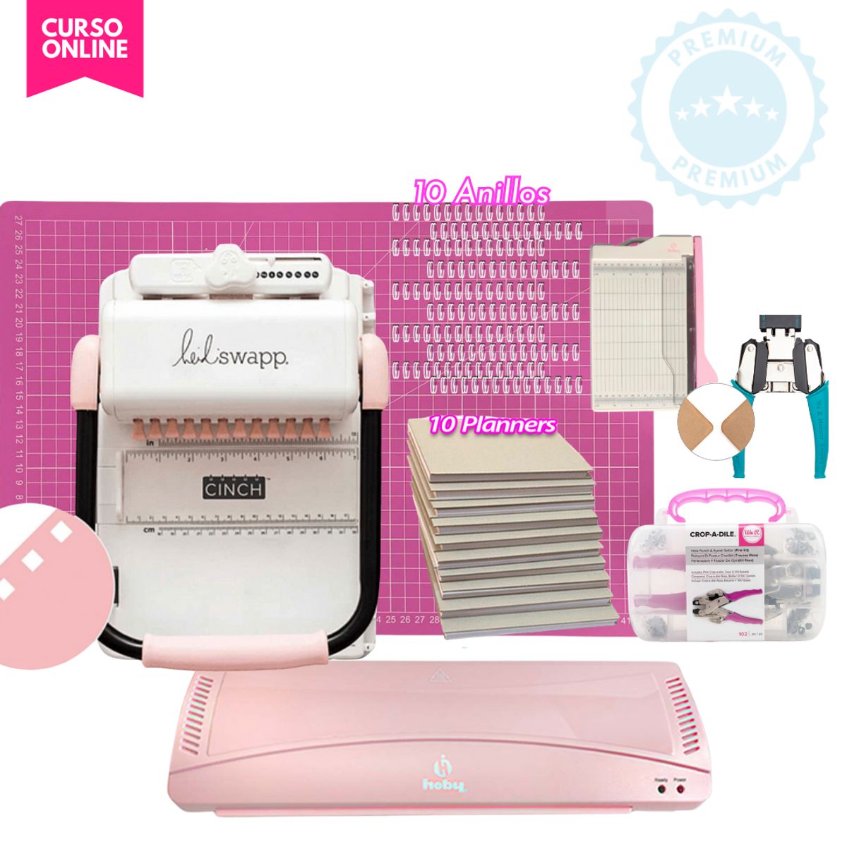 AMERICAN CRAFTS - cinch rosada laminadora kit de herramientas K54