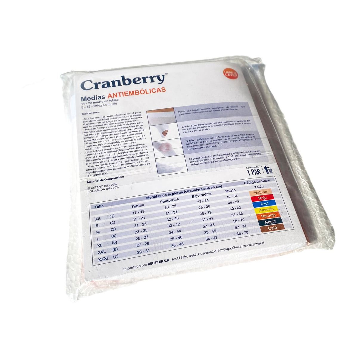 CRANBERRY - Medias antiembolicas talla M Cranberry unidad