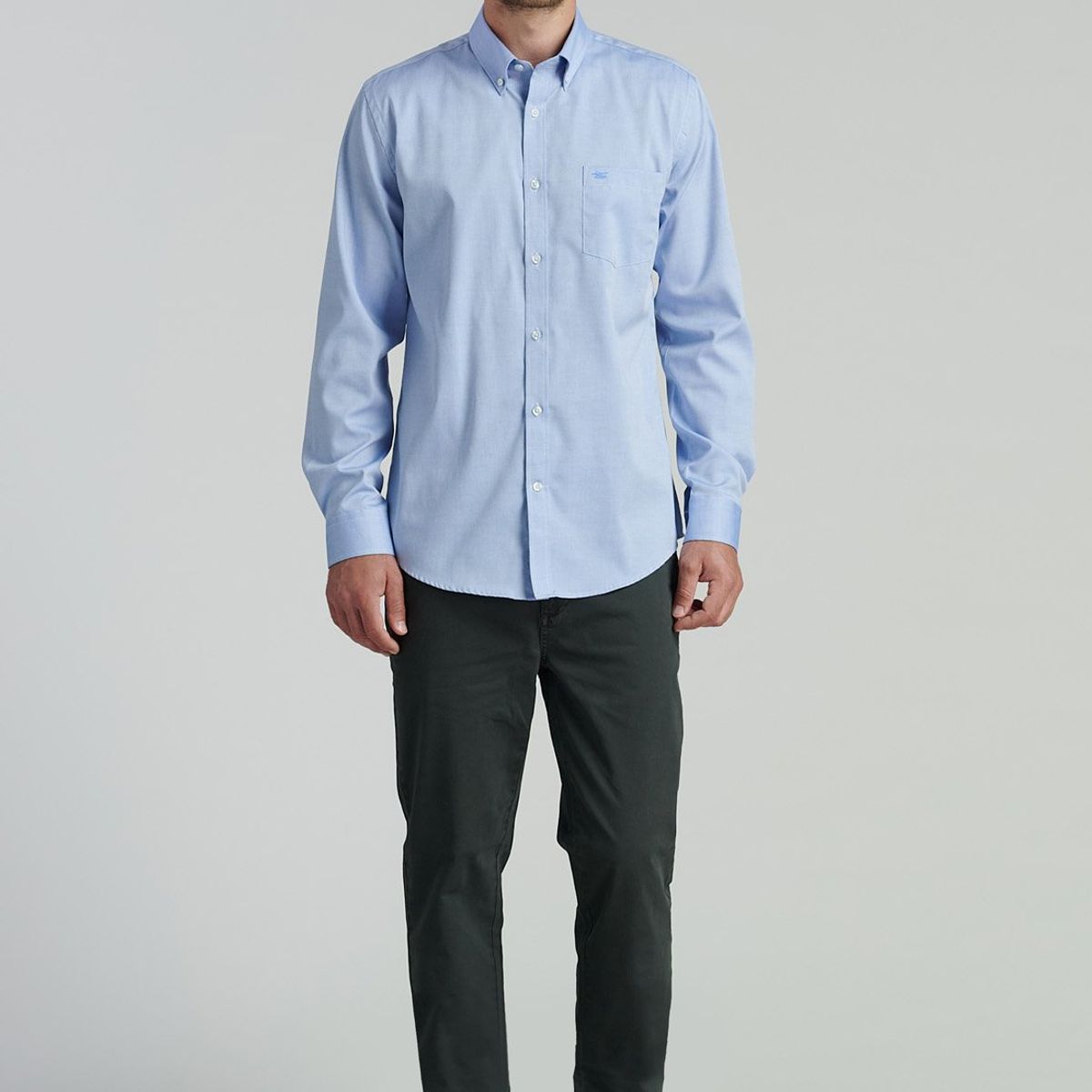 FEROUCH - Camisa Smart Casual Oxford Sc Azul Ferouch