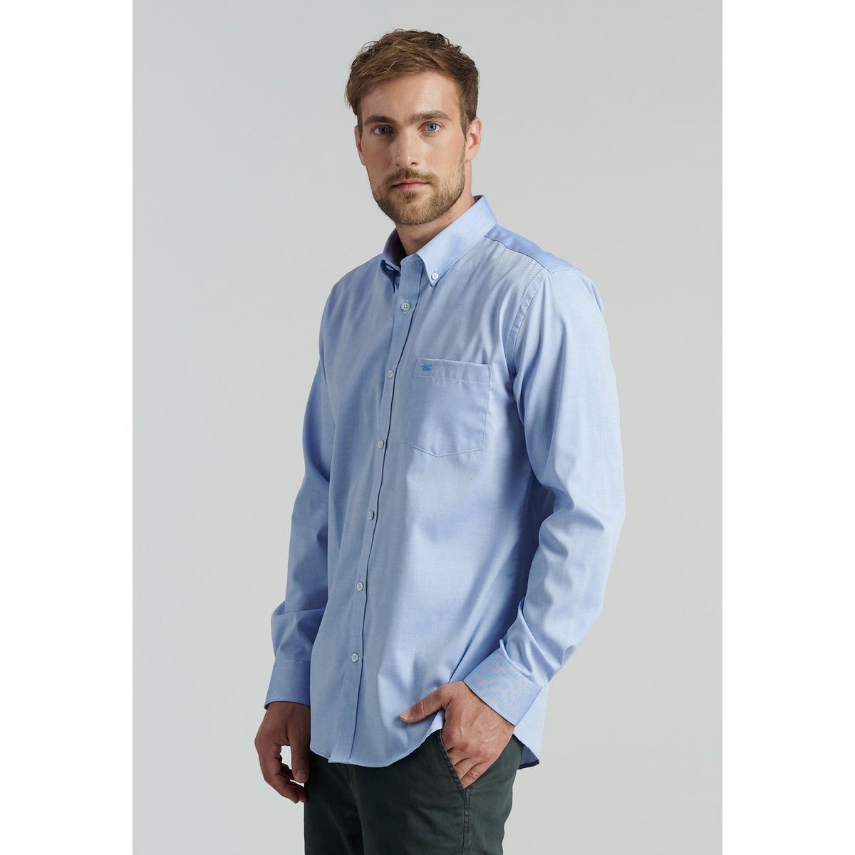 FEROUCH - Camisa Smart Casual Oxford Sc Azul Ferouch