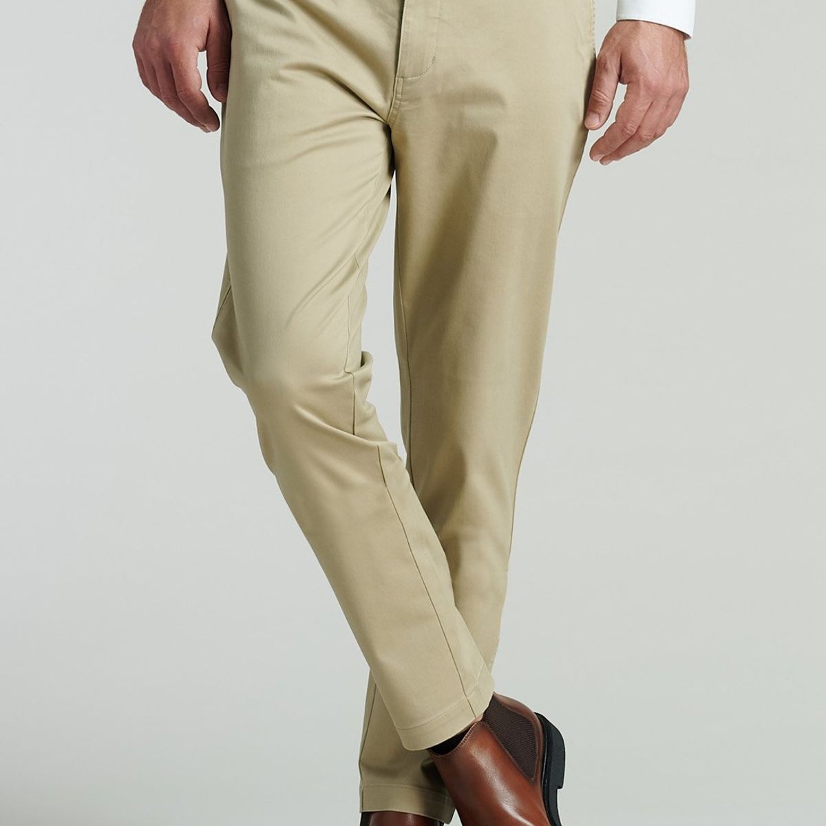 FEROUCH - Pantalón Twill Slim /31 Business Beige Ferouch