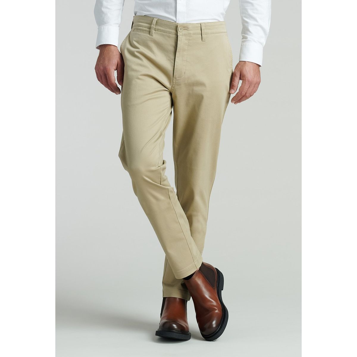 FEROUCH - Pantalón Twill Slim /31 Business Beige Ferouch