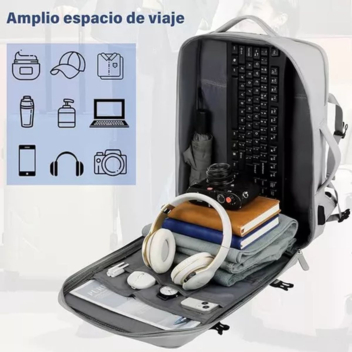 GENERICO - Mochila Expandible Viral Para Cabina De Avión