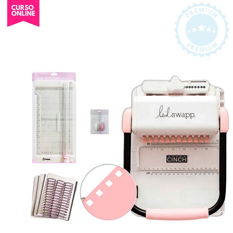 AMERICAN CRAFTS - cinch rosada + guillotina trimmer + 3 planners K2