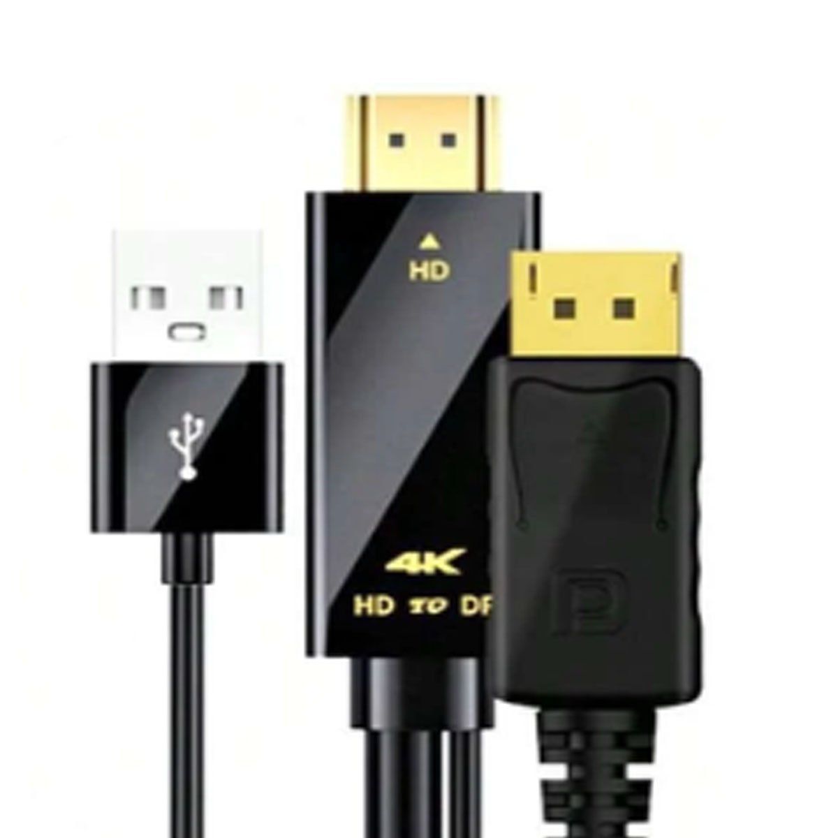 GENERICO - CABLE HDMI A DISPLAY PORT 1,8 METROS, NEGRO. ENERGIZADO POR USB.