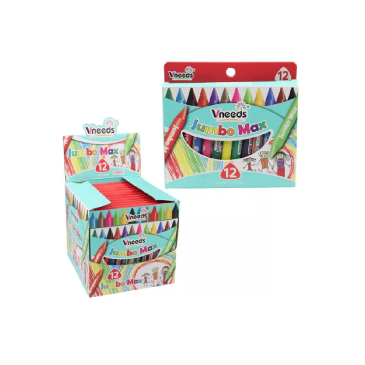 GENERICO - PACK 6 CAJAS CRAYONES JUMBO MAX 12 UND