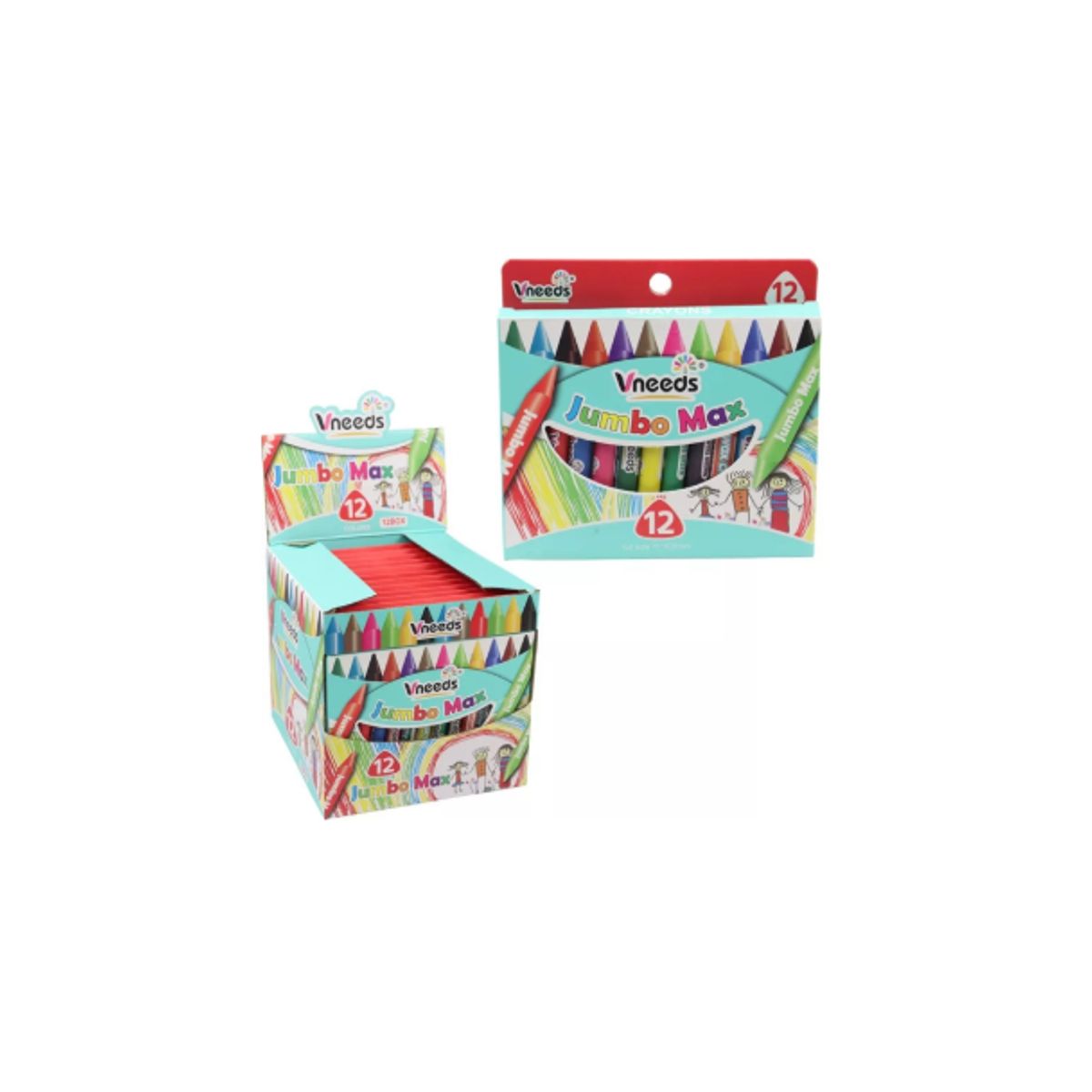 GENERICO - PACK 6 CAJAS CRAYONES JUMBO MAX 12 UND