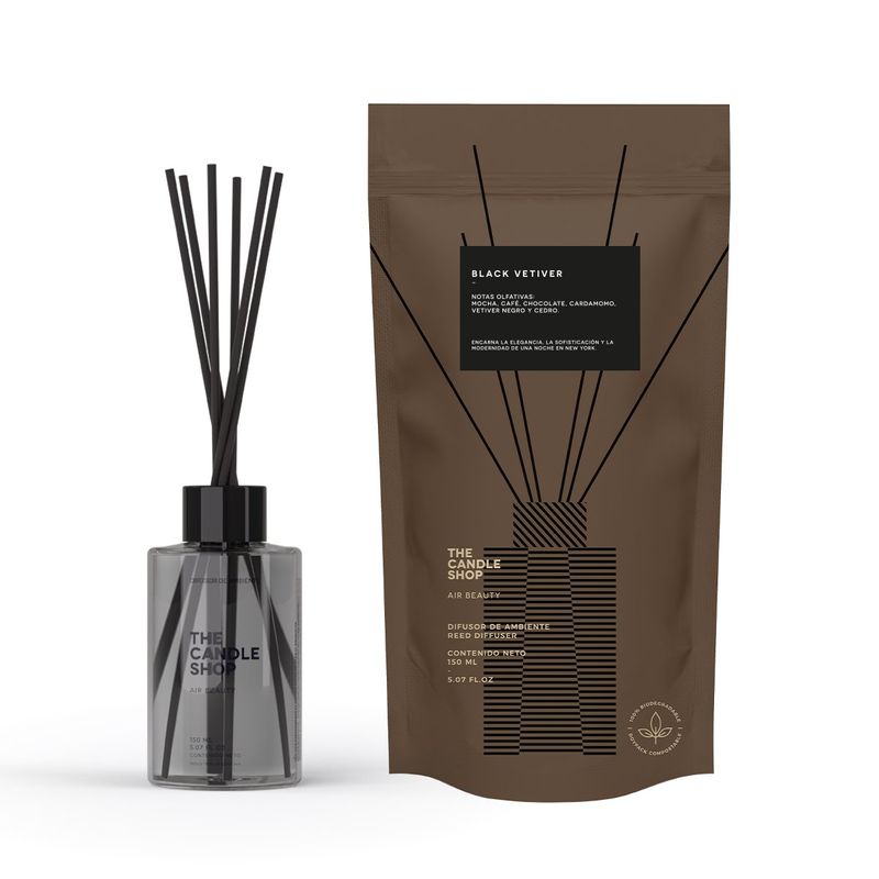 THE CANDLE SHOP AIR BEAUTY - DIFUSOR BASIC COMPOST BLACK VETIVER