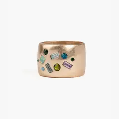 LOUNGE - Anillo Boho Piedras Dorado