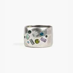 LOUNGE - Anillo Boho Piedras Plateado