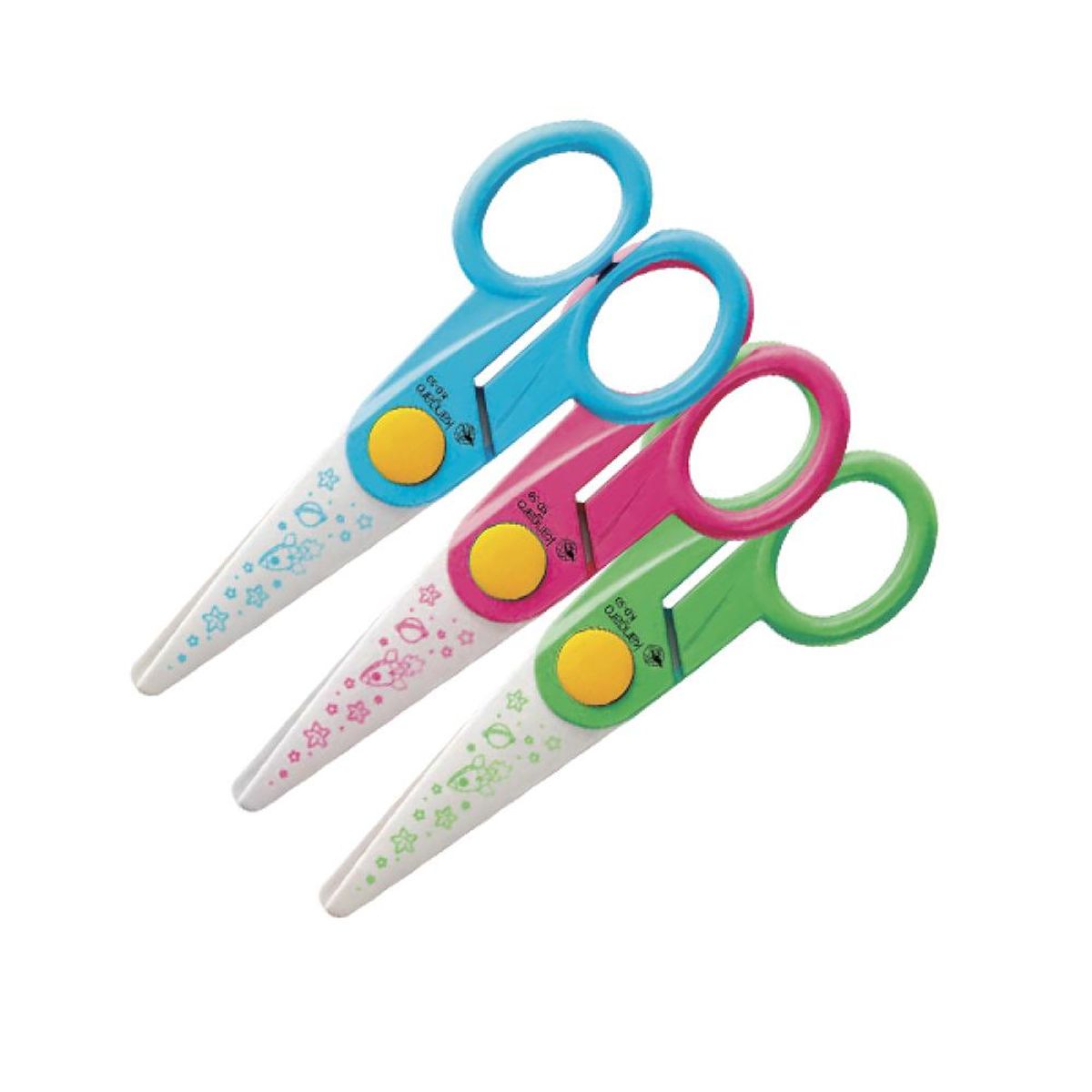 GENERICO - Pack 12 Tijeras 5 126mm Niños -50Y Kangaro - Multicolor