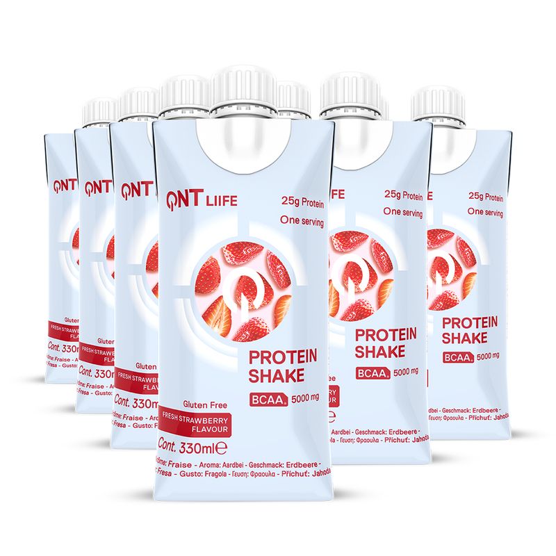 QNT - Bandeja De 12 Shakes Proteína 330 Ml Frutilla