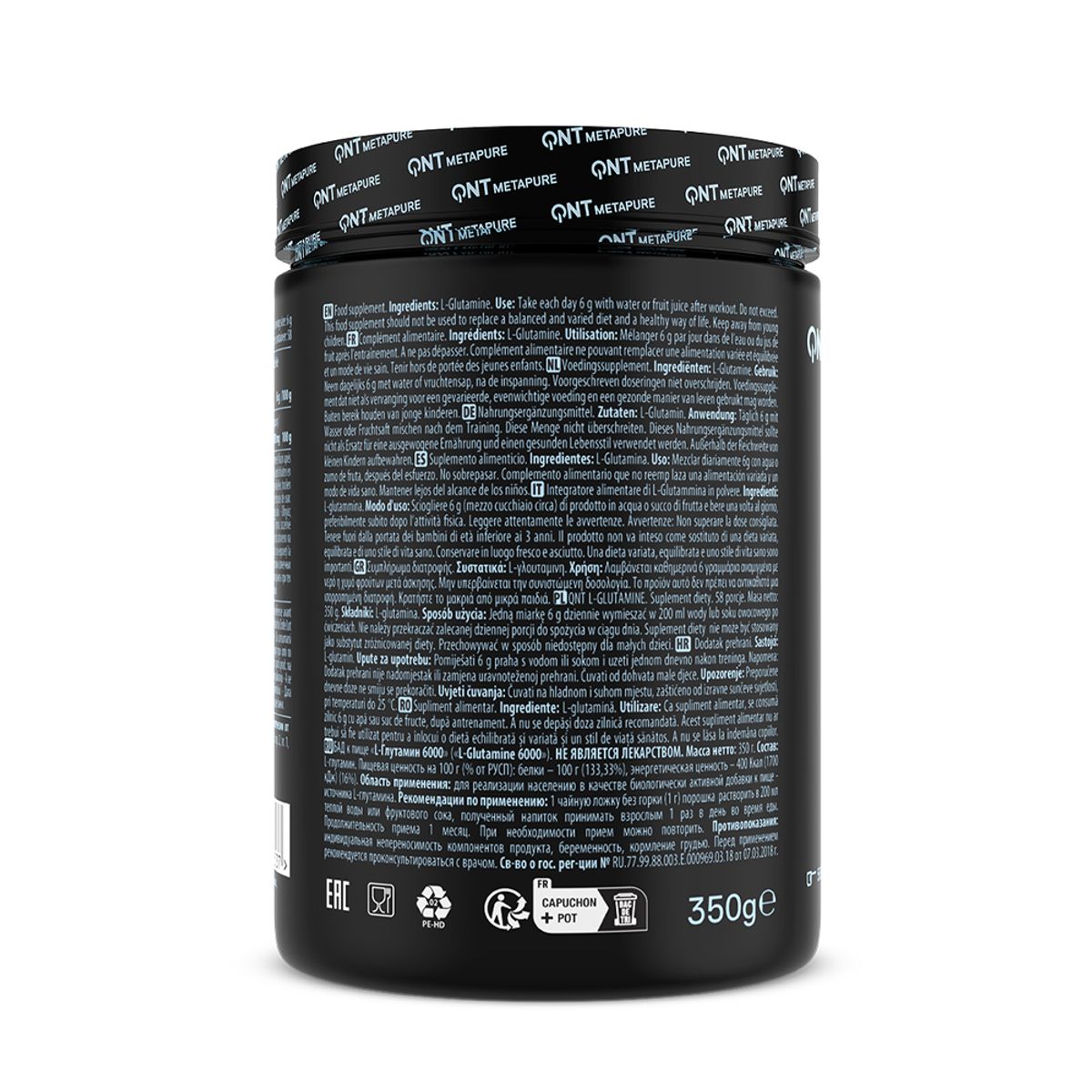 QNT - L-Glutamina 6000mg en Polvo 350gr QNT