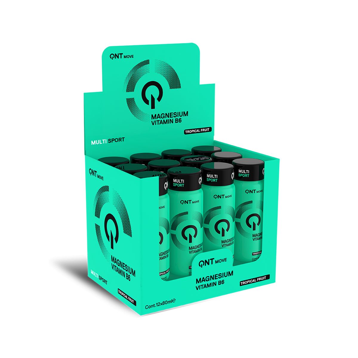 QNT - Bandeja x 12 Shots de Magnesio + Vitamina B6 80ml QNT