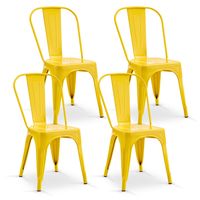 Pack De 4 Silla Metal Tolix Amarillo.