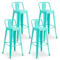 Pack De 4 Silla Alta Metal Menta.