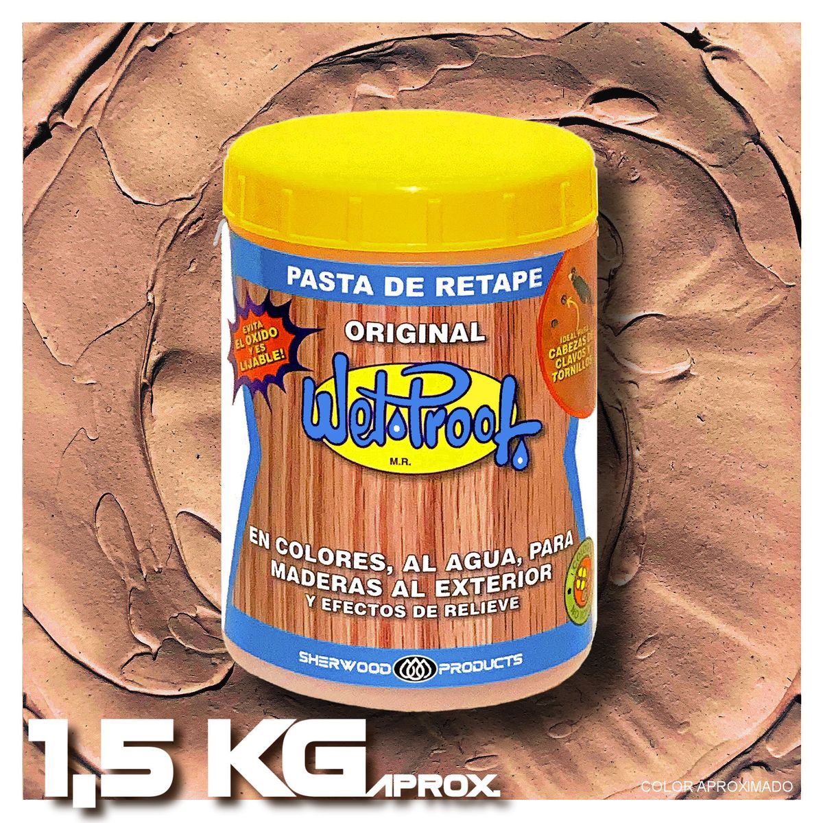 WETPROOF - PASTA DE RETAPE WET PROOF® ROBLE PARA MADERA EXTERIOR 1,5 KG
