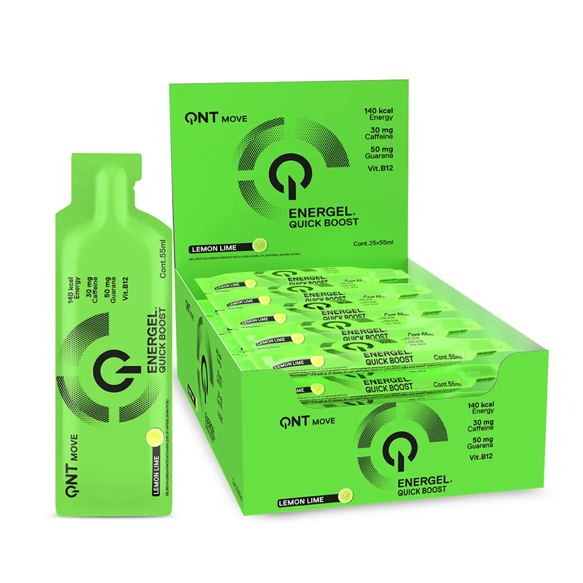 QNT - Pack x 25 Sachet Geles Energeticos 55ml Limon QNT