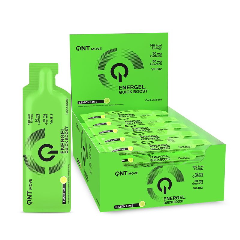 QNT - Caja de 25 Sachet Geles Energéticos 25x55 Ml sabor limón