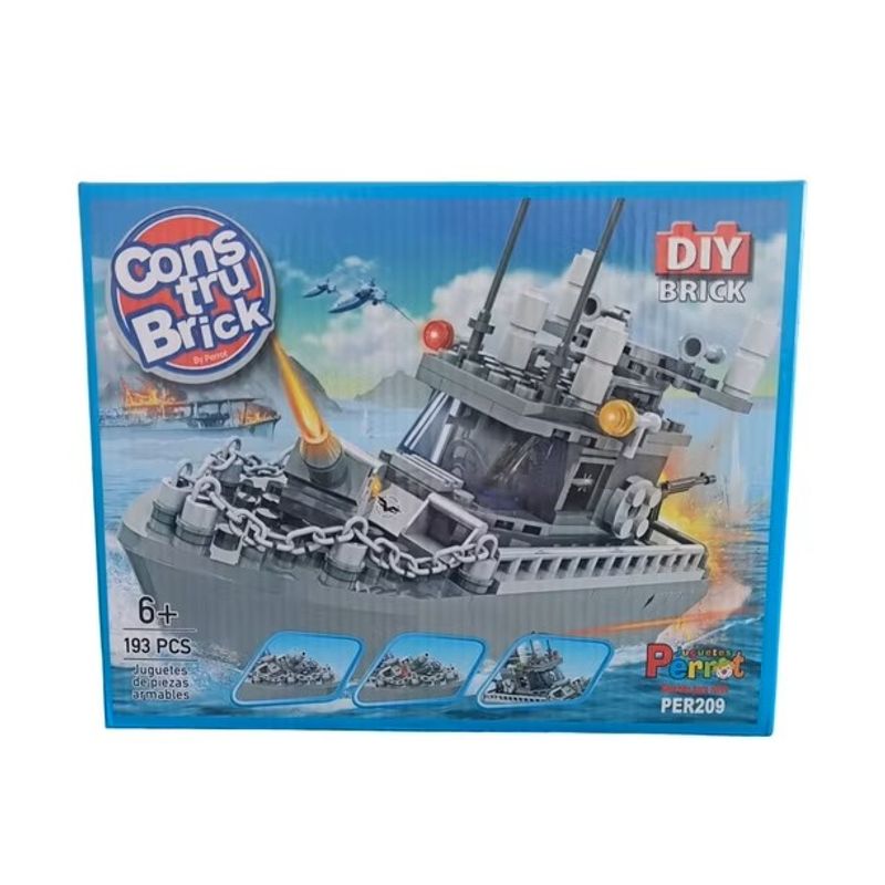 PERROT - Construbrick Buque Naval 193 piezas Juguetes Perrot