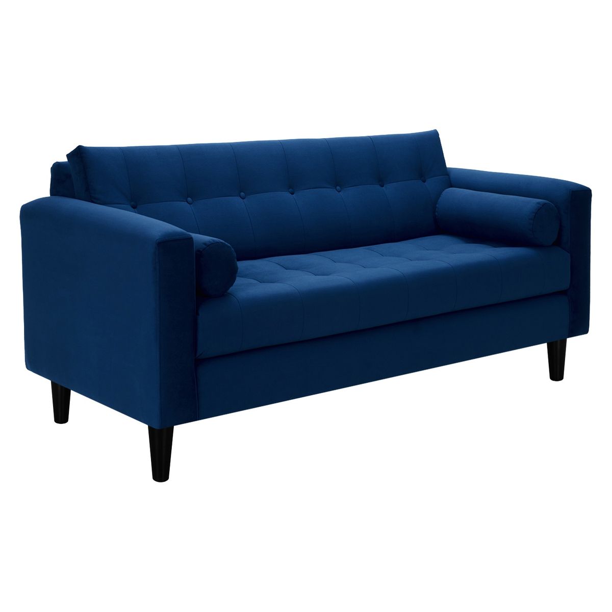 BODEVIR - Sofa Retro 3C+2 Pouf Felpa 00 Azul Marino