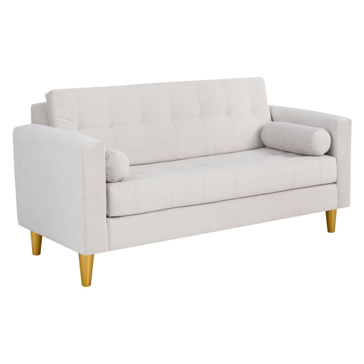 BODEVIR - Sofa Retro 3C+2 Pouf Felpa 01 Crudo