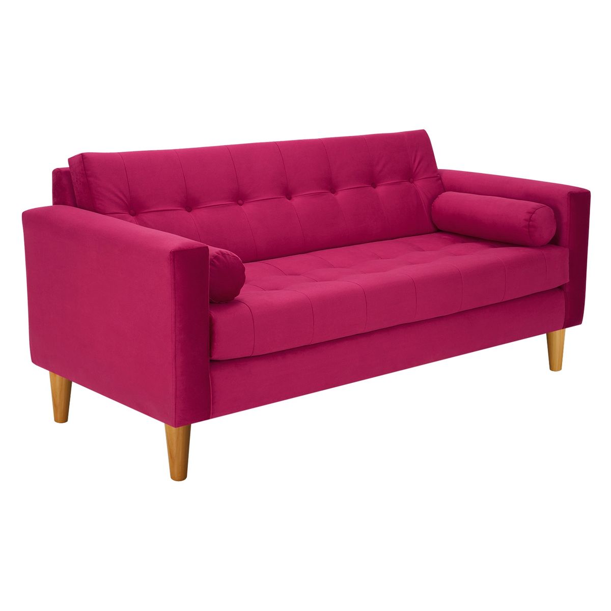 BODEVIR - Sofa Retro 3C+2 Pouf Felpa 04 Burdeo