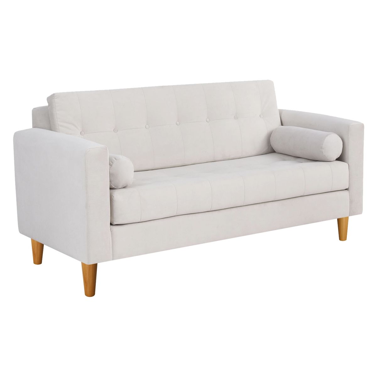 BODEVIR - Sofa Retro 3C+2 Pouf Felpa 04 Crudo