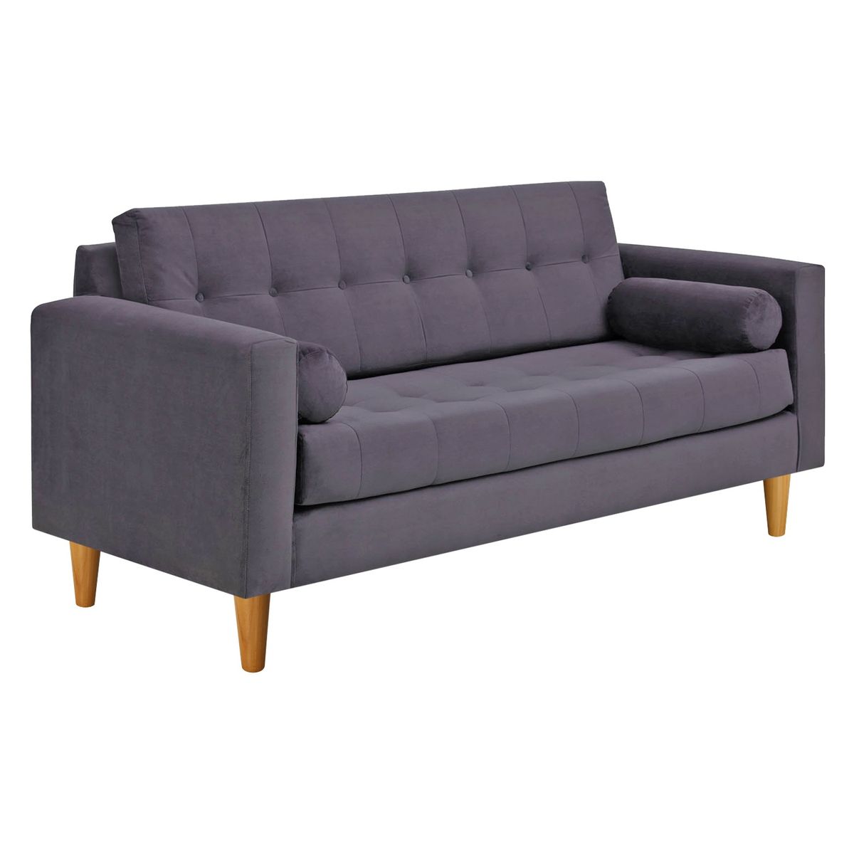 BODEVIR - Sofa Retro 3C+2 Pouf Felpa 04 Gris