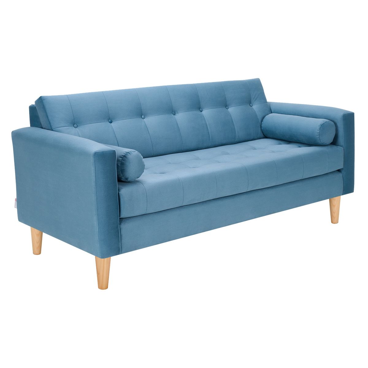 BODEVIR - Sofa Retro 3C+2 Pouf Felpa 05 Azul Petroleo